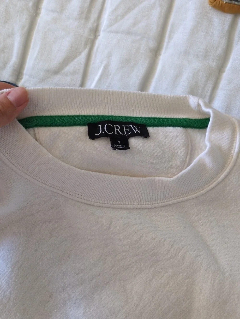 J. Crew White Crewneck Sweatshirt, Small